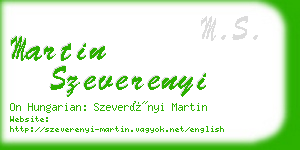 martin szeverenyi business card